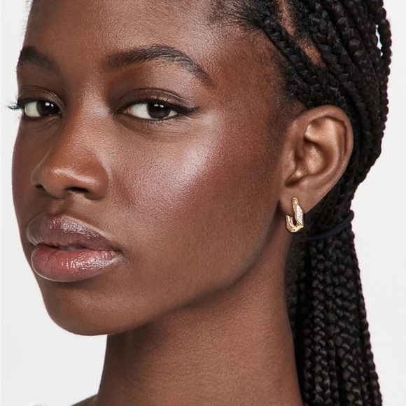 Luv AJ Pave Cuban Link Hoops - Picture 2 of 4